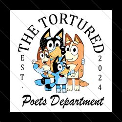 The Tortured Poets Department Bluey Family SVG File Digital