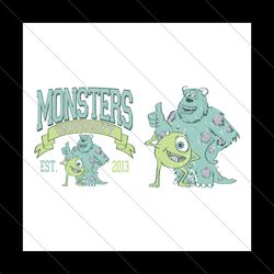 Vintage Monsters University Est 2013 SVG File Digital
