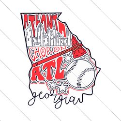 Chop On ATL Georgia Baseball Map SVG File Digital