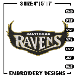 Baltimore Ravens logo embroidery design, Ravens embroidery, NFL embroidery, sport embroidery, embroidery design.