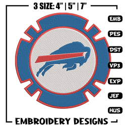 Buffalo Bills Poker Chip Ball embroidery design, Bills embroidery, NFL embroidery, sport embroidery, embroidery design.