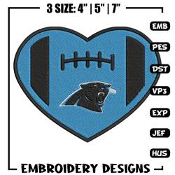 Carolina Panthers Heart embroidery design, Panthers embroidery, NFL embroidery, sport embroidery, embroidery design. (3)