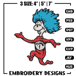 Thing 1 Embroidery Design, Dr seuss Embroidery, Embroidery File, logo shirt, Embroidery design, Digital download.