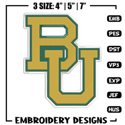 Baylor Bears logo embroidery design, NCAA embroidery, Sport embroidery,Logo sport embroidery,Embroidery design.
