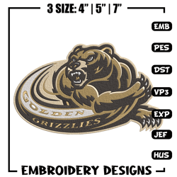 Golden Grizzlies logo embroidery design, NCAA embroidery, Embroidery design, Logo sport embroiderySport embroidery