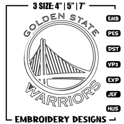 Golden State Warriors logo embroidery design, NBA embroidery, Sport embroidery, Embroidery design,Logo sport embroidery