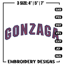 Gonzaga Bulldogs logo embroidery design, NCAA embroidery, Sport embroidery, logo sport embroidery, Embroidery design.