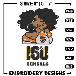 Idaho State Bengals girl embroidery design, NCAA embroidery, Embroidery design, Logo sport embroidery,Sport embroidery