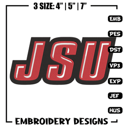 Jackson State logo embroidery design, Sport embroidery, logo sport embroidery, Embroidery design, NCAA embroidery