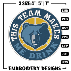 Memphis Grizzlies design embroidery design, NBA embroidery,Sport embroidery, Embroidery design,Logo sport embroidery