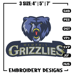 Memphis Grizzlies logo embroidery design, NBA embroidery, Sport embroidery,Embroidery design, Logo sport embroidery.