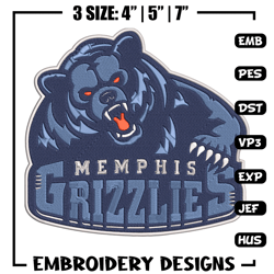 Memphis Grizzlies logo embroidery design,NBA embroidery, Sport embroidery,Embroidery design, Logo sport embroidery