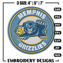 Memphis Grizzlies logo embroidery design,NBA embroidery,Sport embroidery,Embroidery design, Logo sport embroidery.