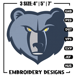 Memphis Grizzlies mascot embroidery design, NBA embroidery, Sport embroidery,Embroidery design, Logo sport embroidery