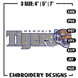 Memphis Tigers logo embroidery design, NCAA embroidery, Sport embroidery, logo sport embroidery,Embroidery design