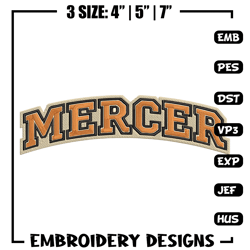 Mercer University logo embroidery design, NCAA embroidery, Sport embroidery, Logo sport embroidery,Embroidery design
