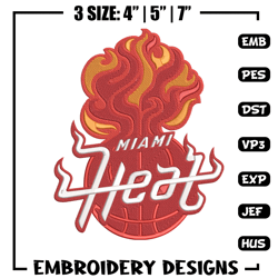 Miami Heat logo embroidery design, NBA embroidery, Sport embroidery, Embroidery design, Logo sport embroidery.