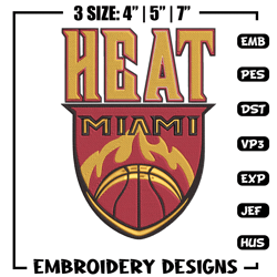 Miami Heat logo embroidery design, NBA embroidery,Sport embroidery, Embroidery design,Logo sport embroidery.