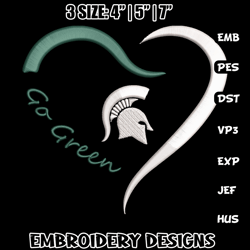 Michigan State Spartan Love embroidery design, NCAA embroidery, Sport embroidery,Embroidery design,Logo sport embroidery