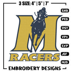 Murray State Racers logo embroidery design, NCAA embroidery, Sport embroidery,Embroidery design,Logo sport embroidery