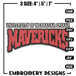 Nebraska Omaha logo embroidery design, NCAA embroidery, Embroidery design,Logo sport embroidery,Sport embroidery