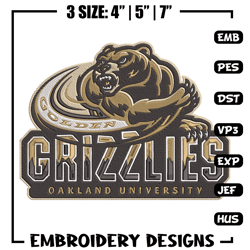 Oakland University logo embroidery design, NCAA embroidery,Sport embroidery,logo sport embroidery,Embroidery design.