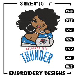 Oklahoma Thunder girl embroidery design, NBA embroidery, Sport embroidery, Embroidery design, Logo sport embroidery.