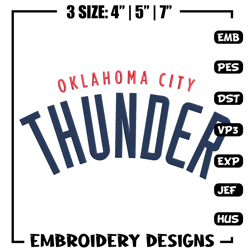 Oklahoma Thunder logo embroidery design, NBA embroidery, Sport embroidery, Embroidery design, Logo sport embroidery