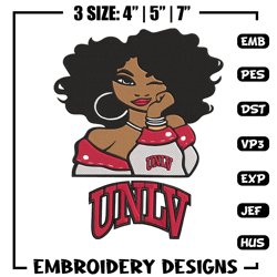 UNLV Rebels girl embroidery design, NCAA embroidery,Sport embroidery, Logo sport embroidery,Embroidery design.