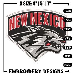 UNM Lobos mascot embroidery design, NCAA embroidery, Sport embroidery, logo sport embroidery, Embroidery design