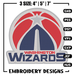 Washington Wizards logo embroidery design, NBA embroidery, Sport embroidery,Embroidery design,Logo sport embroidery.