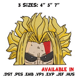 All Might Peeker Embroidery Design, Mha Embroidery, Embroidery File, Anime Embroidery, Anime shirt, Digital download