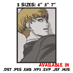 Armin poster Embroidery Design, Aot Embroidery, Embroidery File, Anime Embroidery, Anime shirt, Digital download