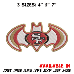 Batman Symbol San Francisco 49ers embroidery design, 49ers embroidery, NFL embroidery, logo sport embroidery.