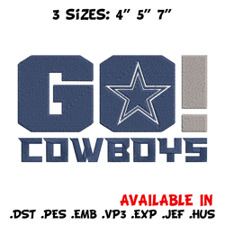 Dallas Cowboys Go embroidery design, Dallas Cowboys embroidery, NFL embroidery, logo sport embroidery, embroidery design