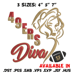 Diva San Francisco 49ers embroidery design, 49ers embroidery, NFL embroidery, sport embroidery, embroidery design.