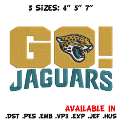 Jacksonville Jaguars Go embroidery design, Jacksonville Jaguars embroidery, NFL embroidery, logo sport embroidery.