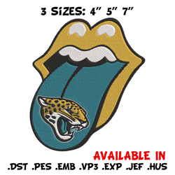 Jacksonville Jaguars Tongue embroidery design, Jacksonville Jaguars embroidery, NFL embroidery, logo sport embroidery.