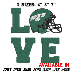 New York Jets Love embroidery design, New York Jets embroidery, NFL embroidery, sport embroidery, embroidery design.