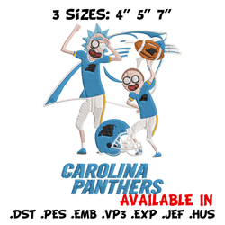 Rick and Morty Carolina Panthers embroidery design, Carolina Panthers embroidery, NFL embroidery, logo sport embroidery.
