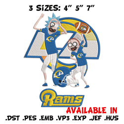 Rick and Morty Los Angeles Rams embroidery design, Los Angeles Rams embroidery, NFL embroidery, logo sport embroidery