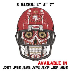 San Francisco 49ers skull Helmet embroidery design, San Francisco 49ers embroidery, NFL embroidery, sport embroidery.