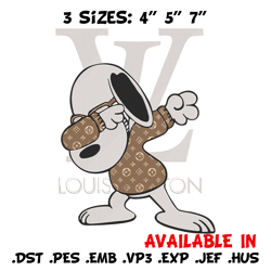 Snoopy x LV Embroidery Design, Peanuts Embroidery, Embroidery File, LV Embroidery, Anime shirt, Digital download