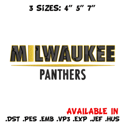 Milwaukee Panthers logo embroidery design, NCAA embroidery, Embroidery design,Logo sport embroidery,Sport embroidery