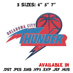 Oklahoma City Thunder logo embroidery design,NBA embroidery, Sport embroidery,Embroidery design, Logo sport embroidery.