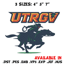 UTRGV Vaquero logo embroidery design, Sport embroidery, logo sport embroidery,Embroidery design, NCAA embroidery