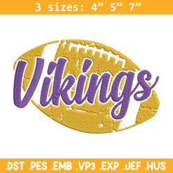 Ball Minnesota Vikings embroidery design, Vikings embroidery, NFL embroidery, Logo sport embroidery, embroidery design.