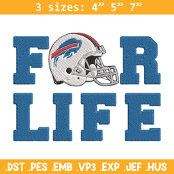Buffalo Bills For Life embroidery design, Buffalo Bills embroidery, NFL embroidery, sport embroidery, embroidery design.