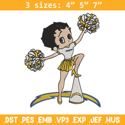 Cheer Betty Boop Los Angeles Chargers embroidery design, Chargers embroidery, NFL embroidery, logo sport embroidery.