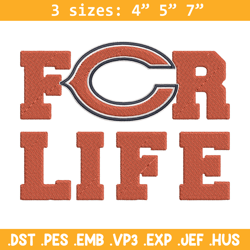 chicago bears for life embroidery design, bears embroidery, nfl embroidery, sport embroidery, embroidery design.